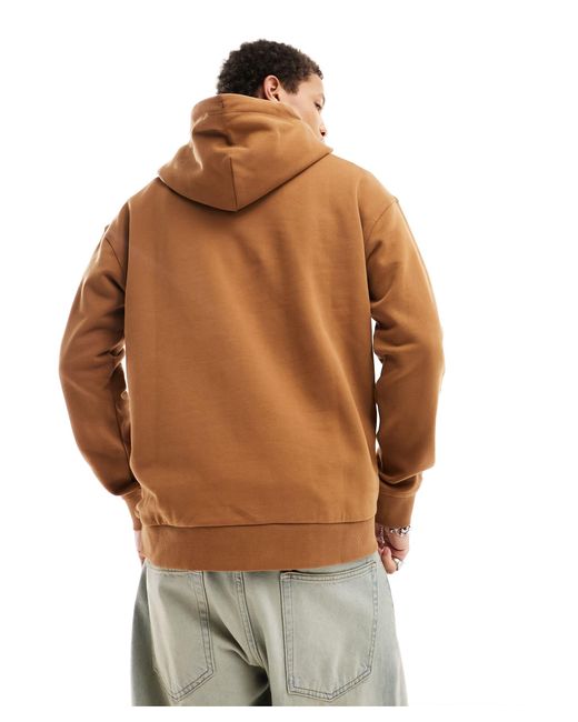 Lee Jeans Brown Workwear Label Logo Hoodie Relaxed Fit for men