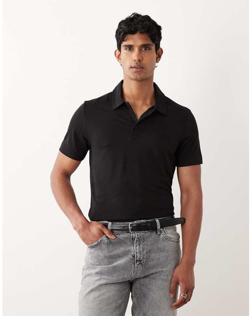 Mango Black Polo T-shirt for men