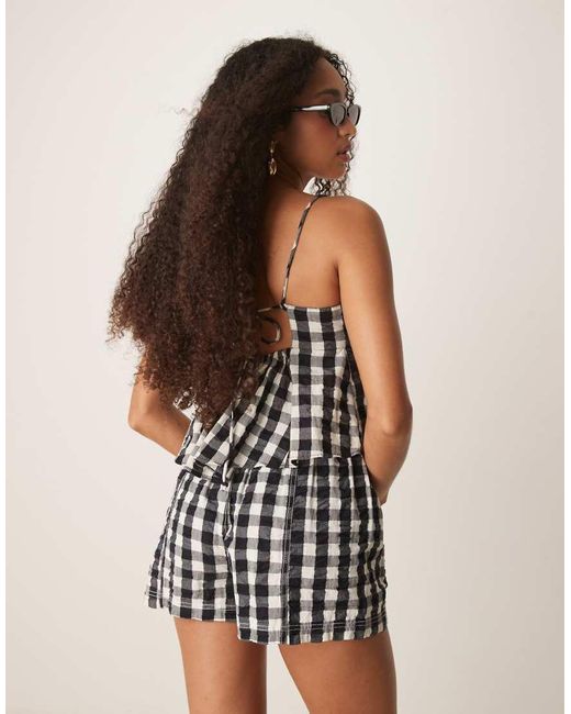 Pantaloncini Neri A Quadri di Free People in Natural