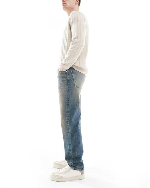 ASOS Blue Straight Jeans With Tint for men