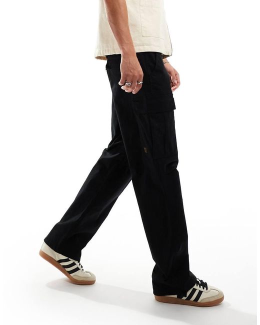Only & Sons Black Loose Fit Cargo Trouser for men