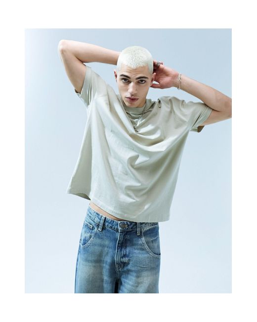 T-shirt oversize avec imprimé ical au milieu du dos - beige ASOS pour homme en coloris Green