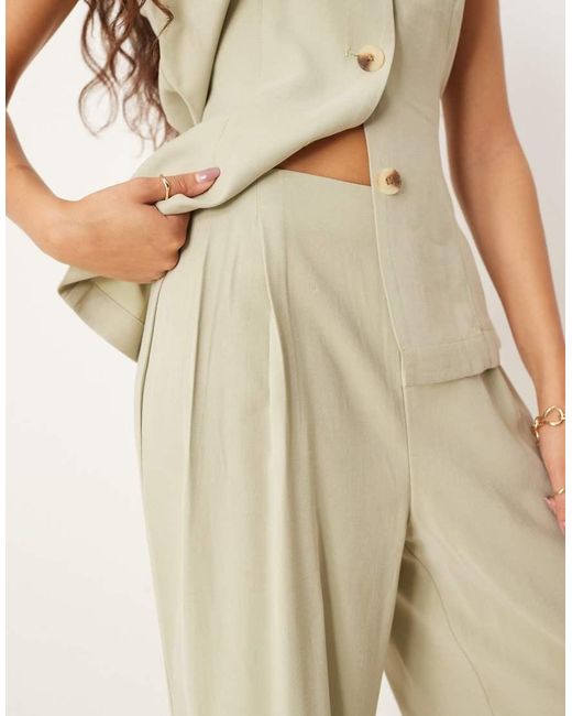 Vila Natural High Waisted Tailored Trouser Co-ord