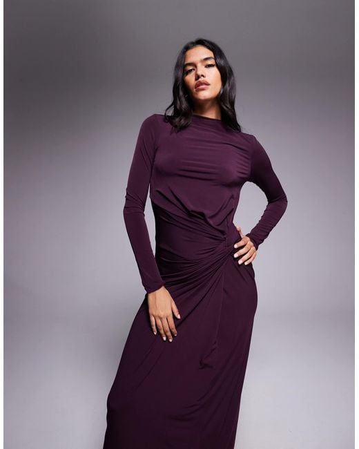 DASKA Exclusive High Neck Maxi Dress in Purple | Lyst DASKA Exclusive High Neck Maxi Dress in Purple | Lyst