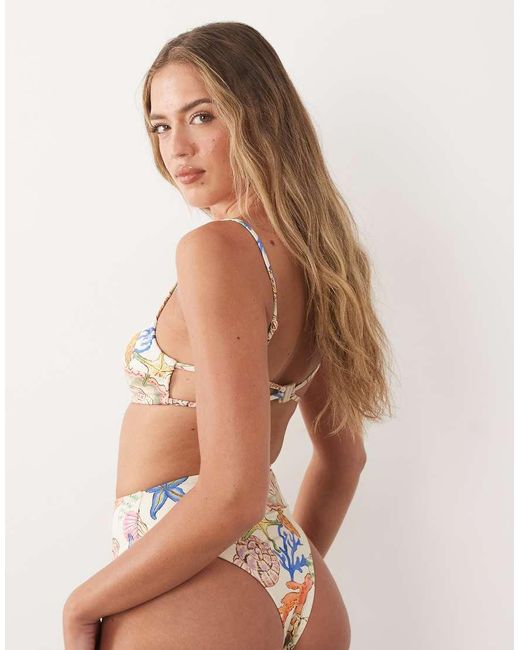 ASOS Brown Shelly Azores High Leg High Waist Bikini Bottom