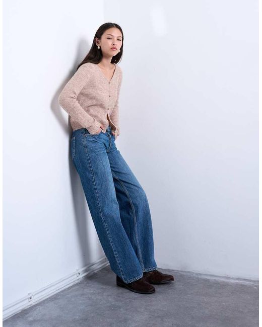 Topshop Hourglass Blue Ember Low Rise Straight Leg Jeans