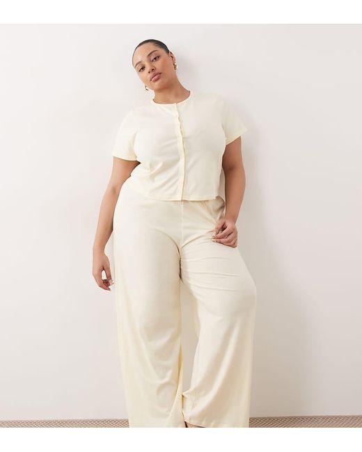 ASOS Natural Asos Design Curve Mix & Match Cotton Pajama Pants