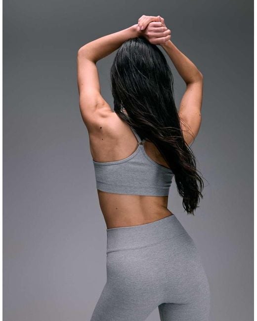 4505 Multicolor Seamless Baby Rib Sweetheart Neckline Medium Support Sports Bra