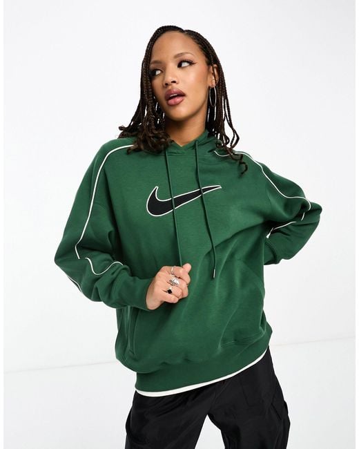 Nike Green Streetwear Oversized Fleece Hoodie