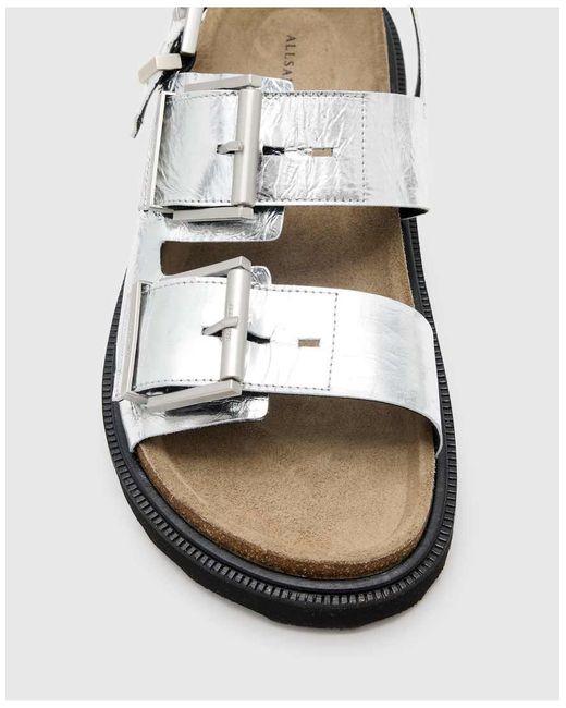 AllSaints White Isla Leather Sandals