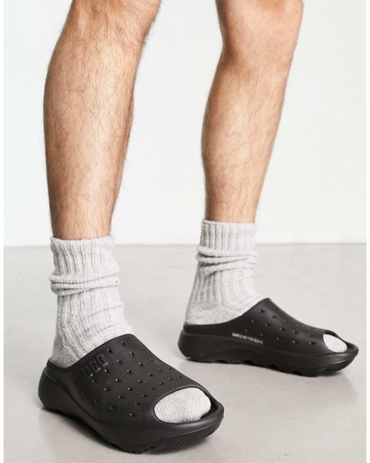 Ugg Black Slide It Perforated Sandal for men