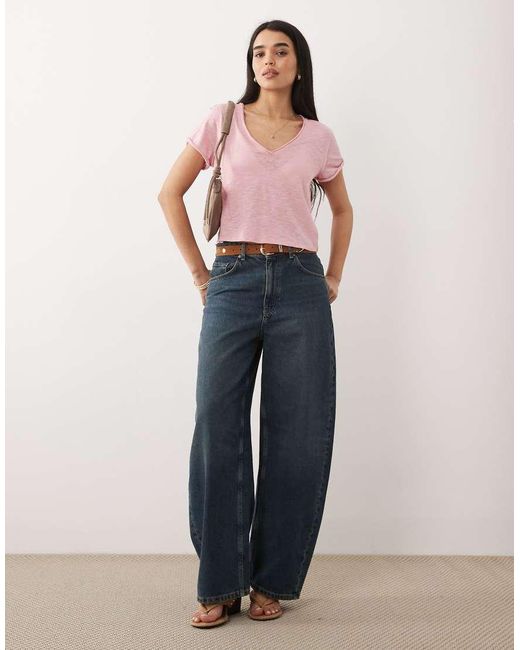Free People Red V Neck Take 2 T-Shirt