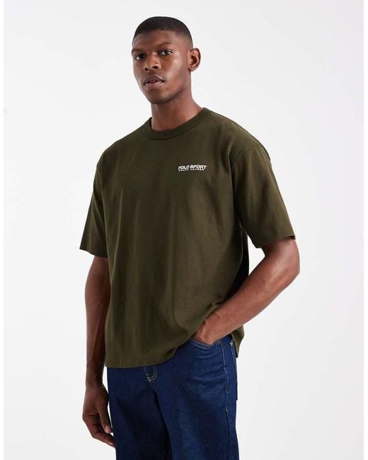 Polo Ralph Lauren Green Sport Capsule Flag Logo Back Relaxed Fit Print T-Shirt for men
