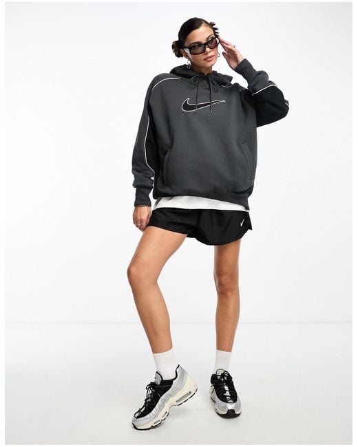 Nike Streetwear Oversized Fleece Hoodie in Black Lyst UK