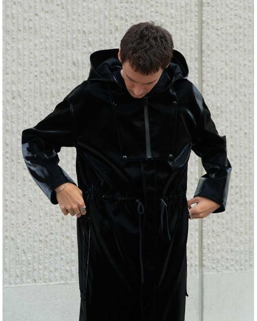 Labelrail X Isaac Hudson Sheen Vintage Effect Vinyl Oversized Raincoat in Black for Men Lyst UK