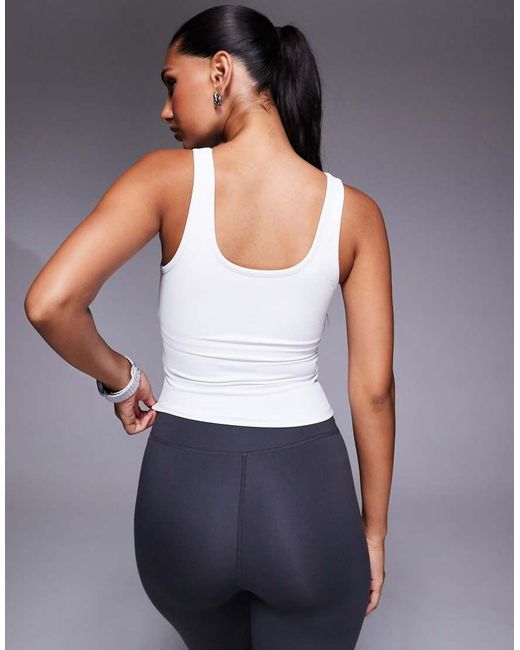 4505 Blue Soft Touch Rib Vest With Inner Bra