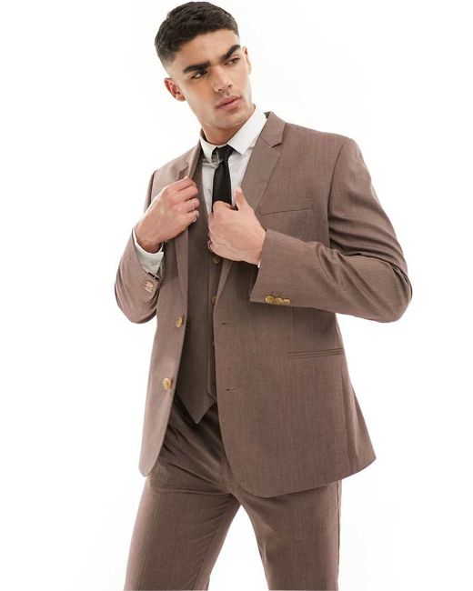 ASOS Natural Slim Suit Jacket for men
