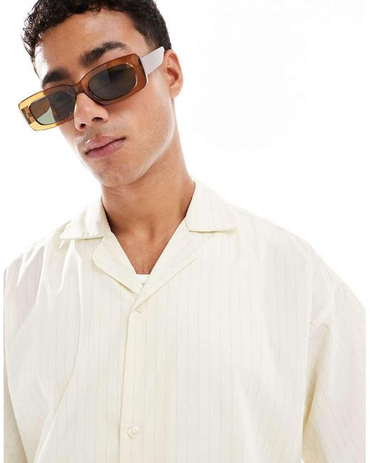 Jack & Jones White Poplin Wide Fit Shirt for men