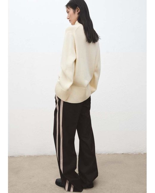 Mango Natural Side Stripe Tailored Trouser