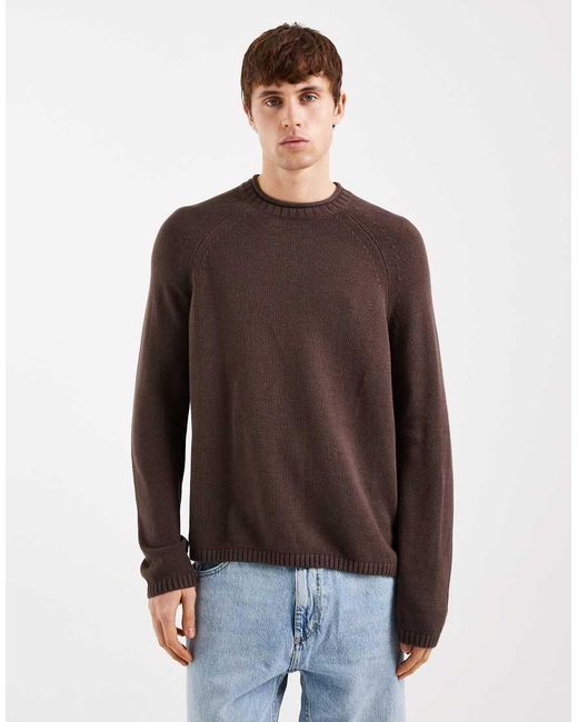 Hollister Brown Holliter Mockneck Light Knit Jumper for men