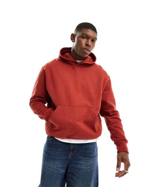 ASOS Heavyweight Oversized Hoodie 400gsm in Red for Men Lyst UK
