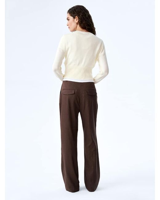 OMNES White Trousers Pearl High-Rise, Wide Leg Linen Trousers