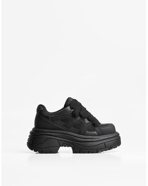 Bershka Black Xl Platform Trainers