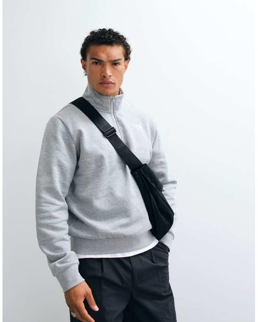 The North Face Gray Simple Dome 1/4 Zip Top for men