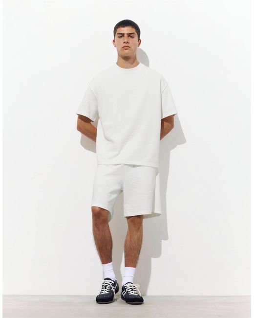 Bermuda molletonné texturé - cassé Pull&Bear pour homme en coloris White