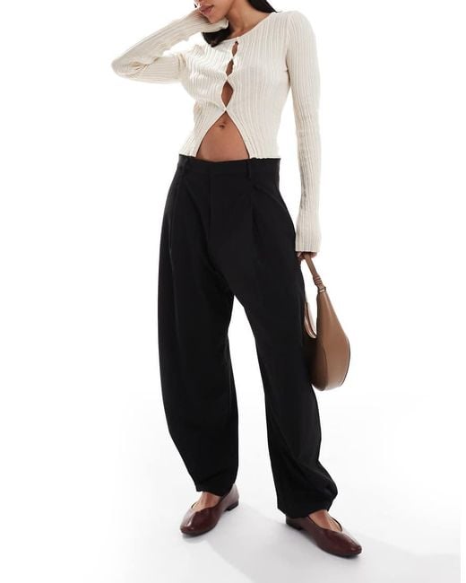 Pull&Bear Black Balloon Leg Tailored Trouser