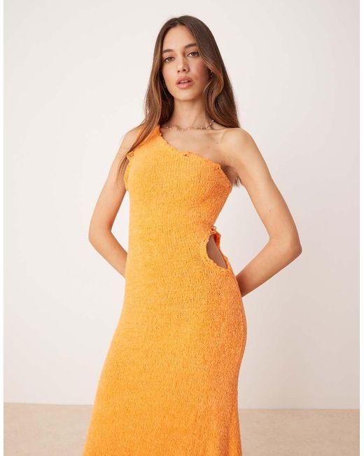 ASOS Orange Knitted Midaxi Dress