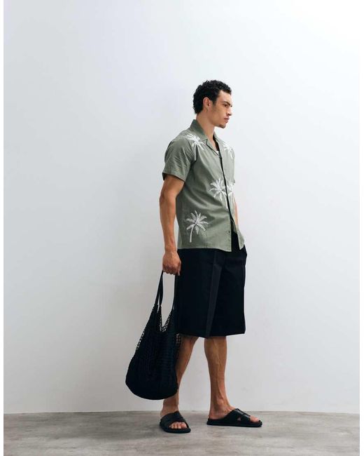 ASOS Black Tailored Pleated Oversized Bermuda Shorts for men