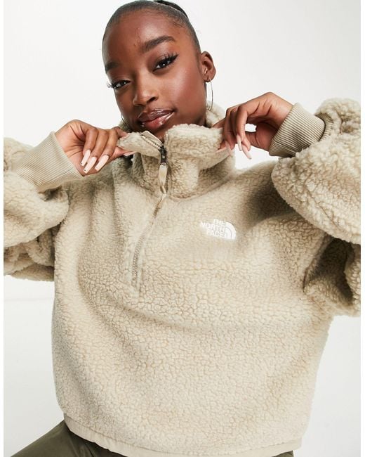 Baby pink sherpa quarter zip clearance