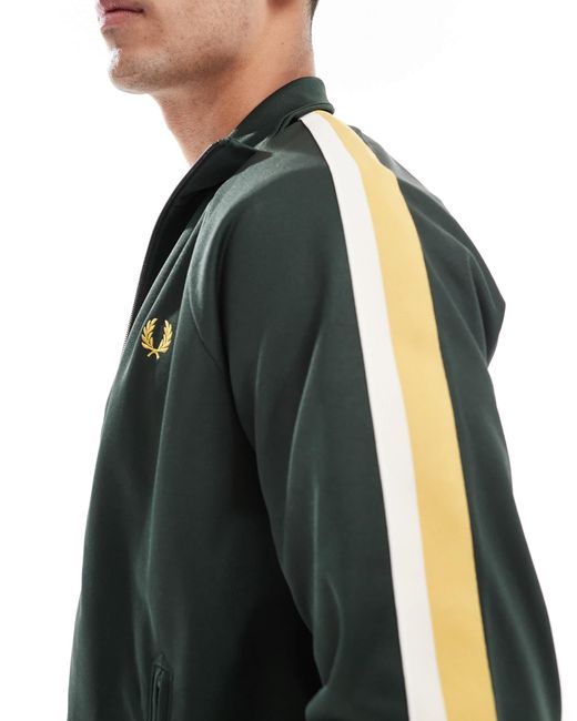 Fred Perry Black Two Colour Taped Track Jacket for men