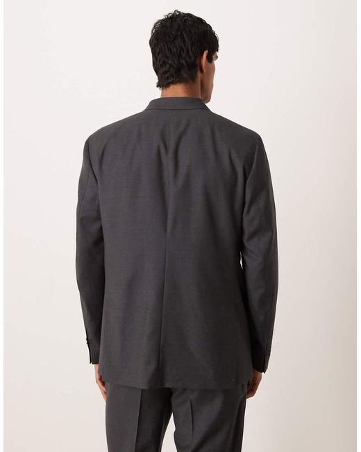 Mango Gray Siena Premium 100% Wool Double Breasted Suit Blazer for men