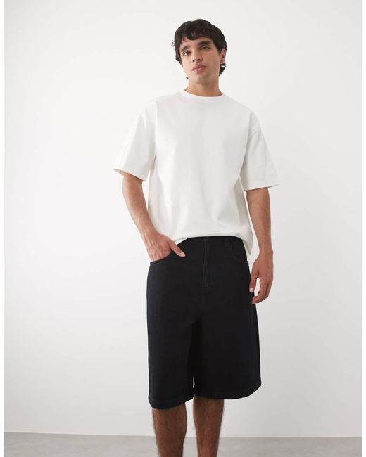 ASOS White Loose Denim Jorts for men
