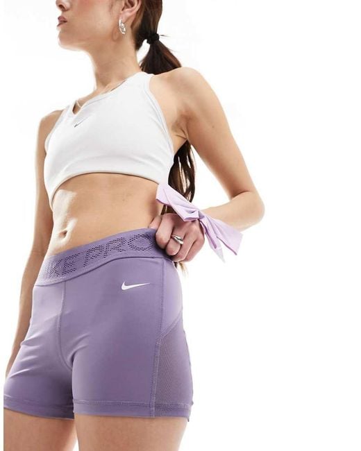 Nike Purple Nike Pro Training Dri-Fit 3 Inch Mesh Shorts