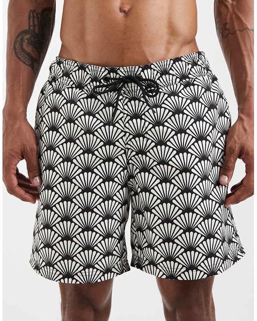 Blend White Retro Style Swim Shorts for men