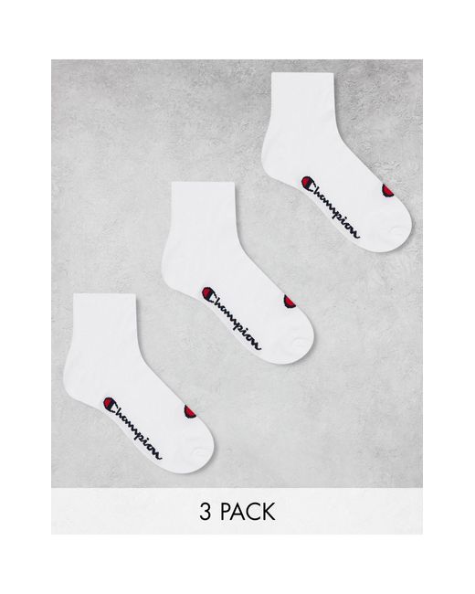Champion White 3 Pack Ankle Socks for men
