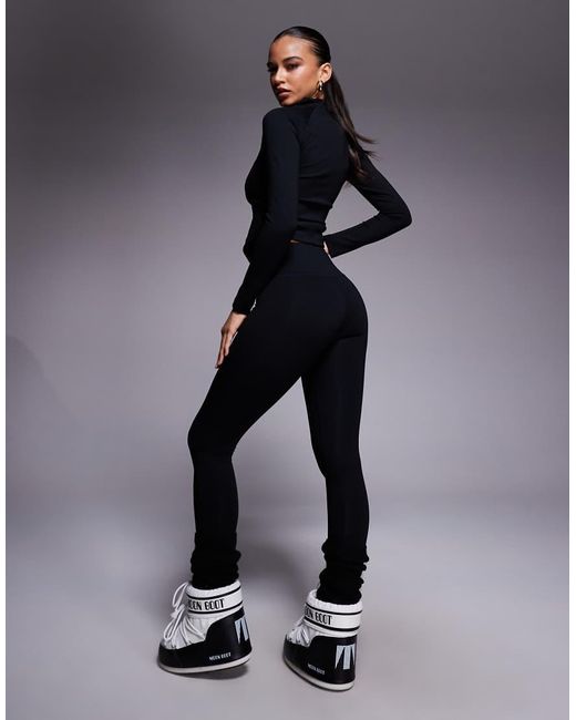 ASOS 4505 Ski & Snow Blue Asos 4505 Ski Thermal Fleece Back Base Layer legging With Sweat Wicking