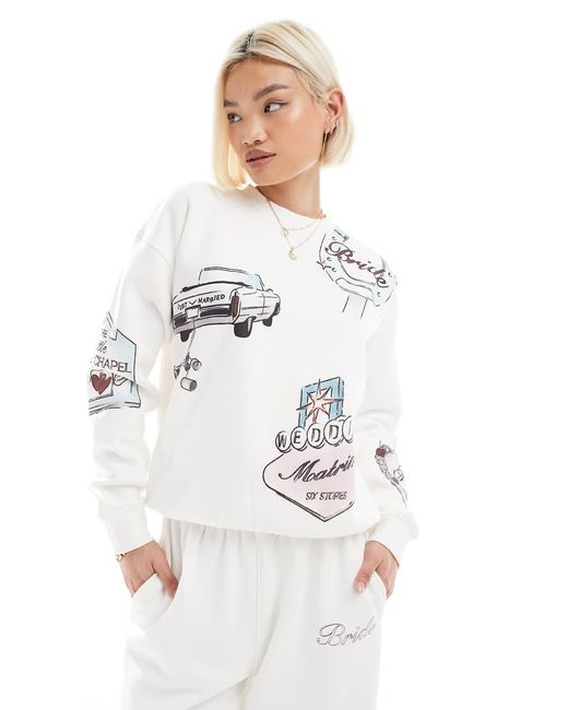 Six Stories White Bridal Vegas Sweatshirt