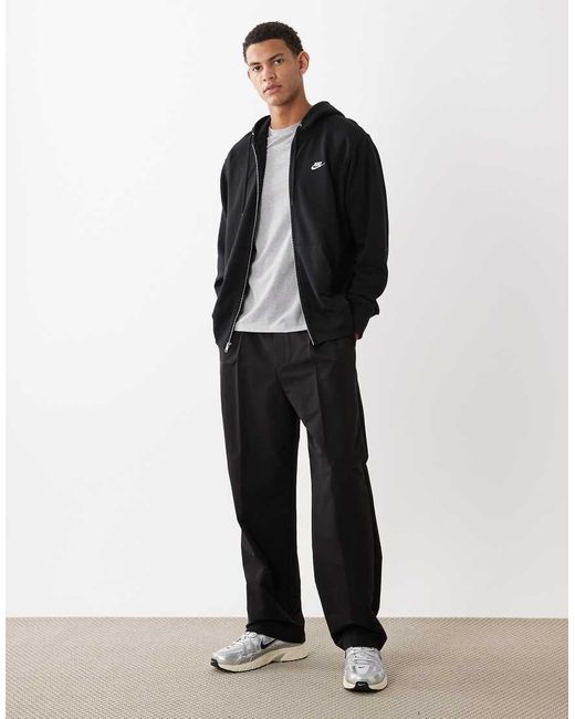 Nike Black Club French Terry Full Zip Hoodie for men