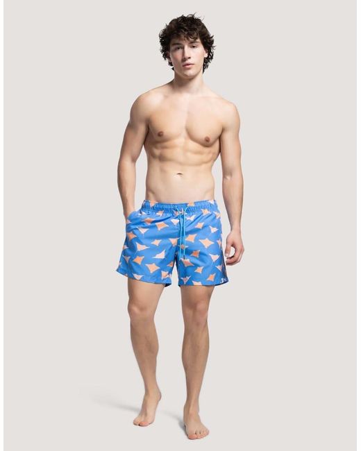 Apreslife Blue Manta Swim Shorts for men