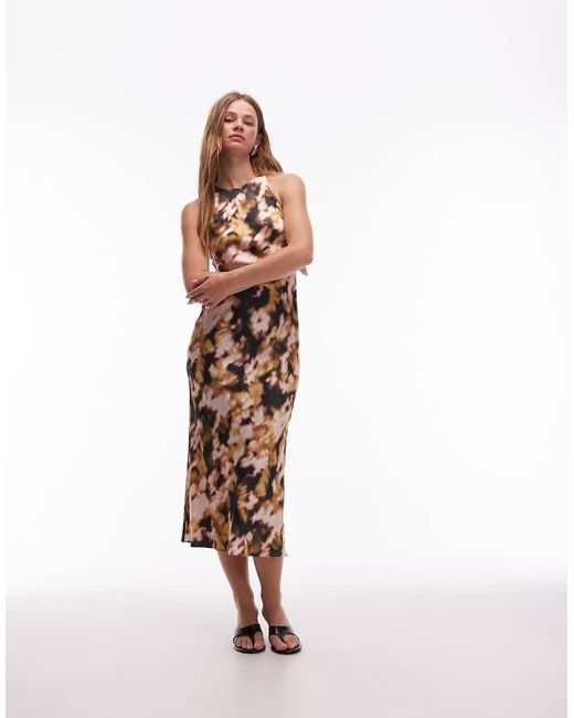 & Other Stories White Satin Bias Cut Midi Dress
