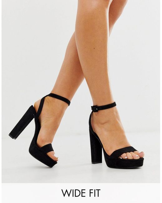 ASOS Suede Wide Fit Nutshell Platform 