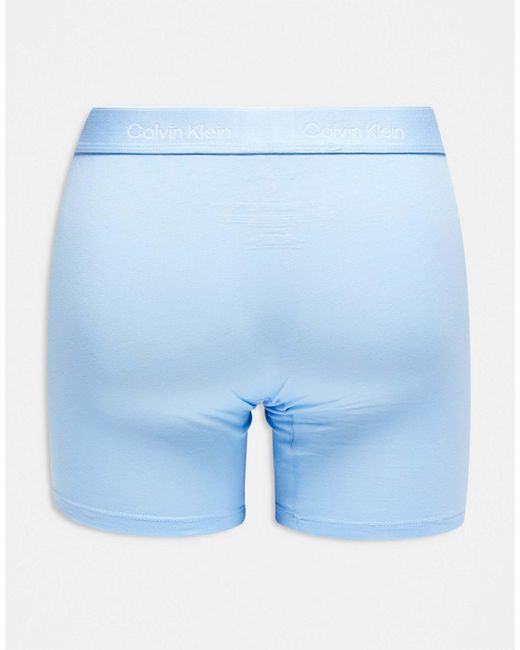 Calvin Klein Blue Icon Cotton Stretch 3 Pack Boxer Briefs for men