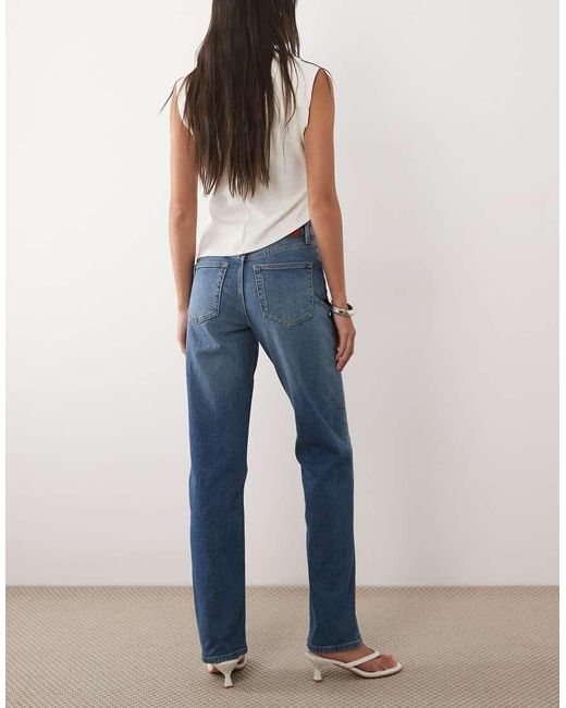 Calvin Klein Blue High Rise Straight Leg Jeans
