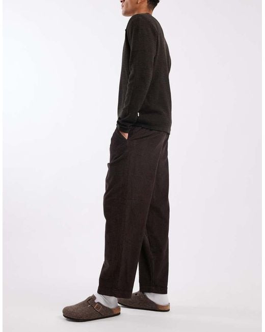 ASOS Black Relaxed Tapered Trousers for men