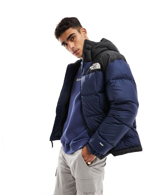 The North Face Blue Lhotse Hooded Down Puffer Jacket for men