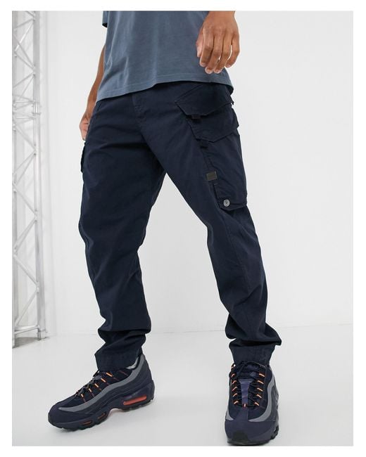 G-Star RAW Blue Droner Relaxed Tapered Cargo Pants for men